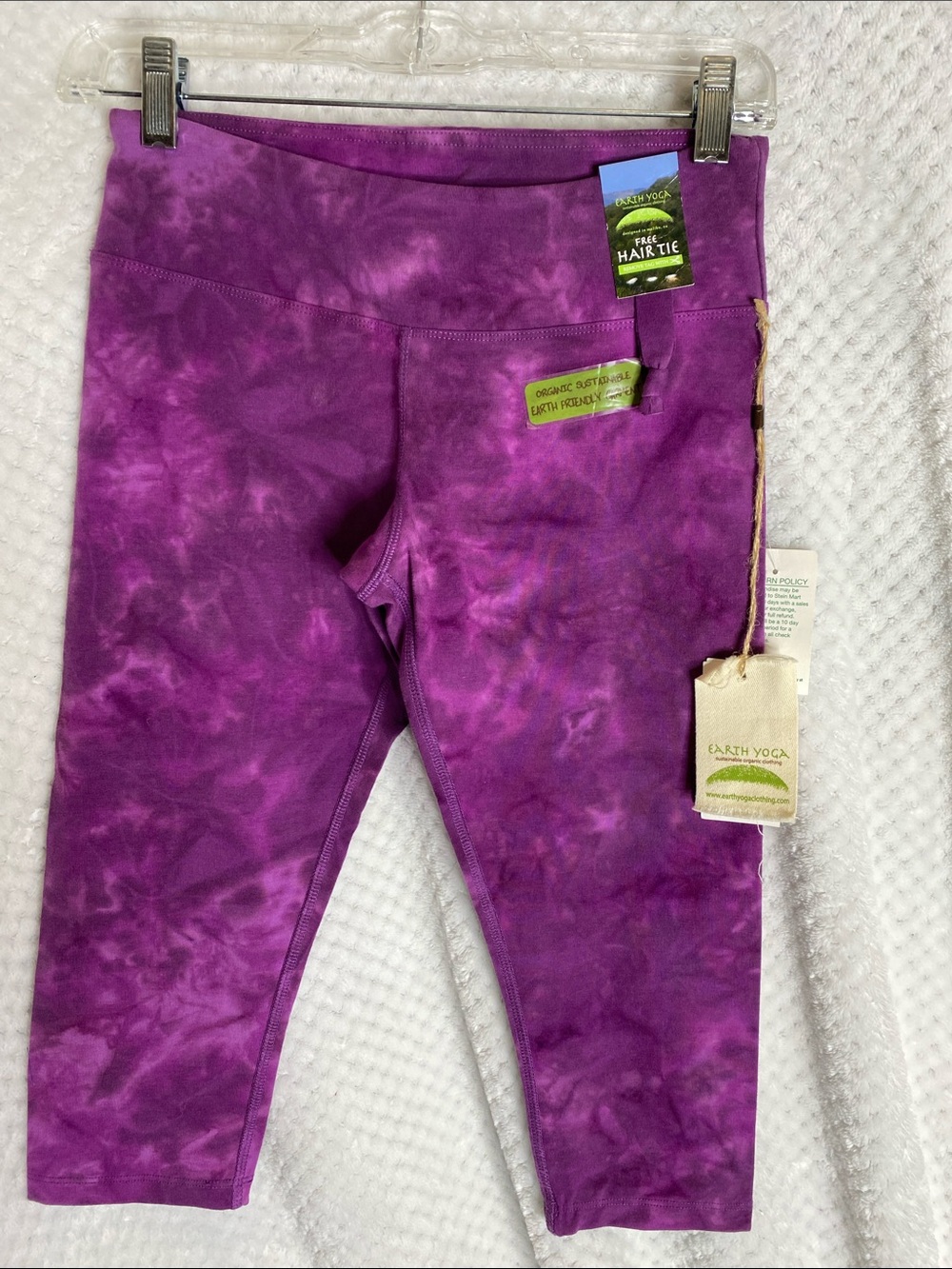 Earth Yoga Purple Tie-Dye style capris Leggings